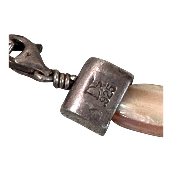 Sterling Silver Jay King 925 Necklace Mother of Pearl Pink Opal ? Shell Beads - Picture 5 of 9